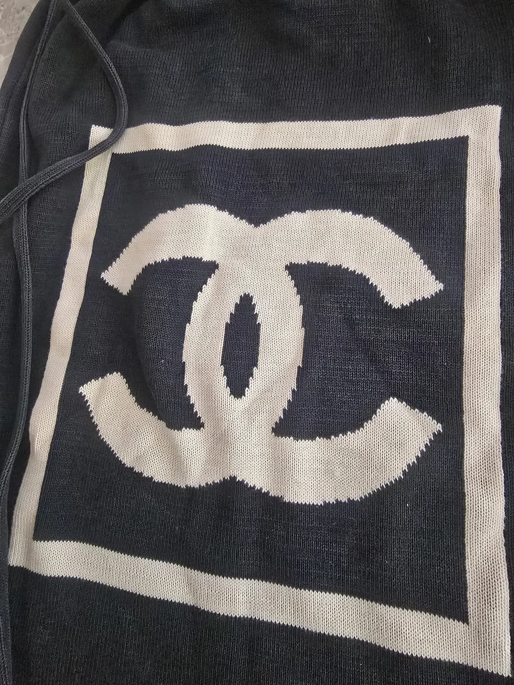CHANEL Knit Logo CC Backpack